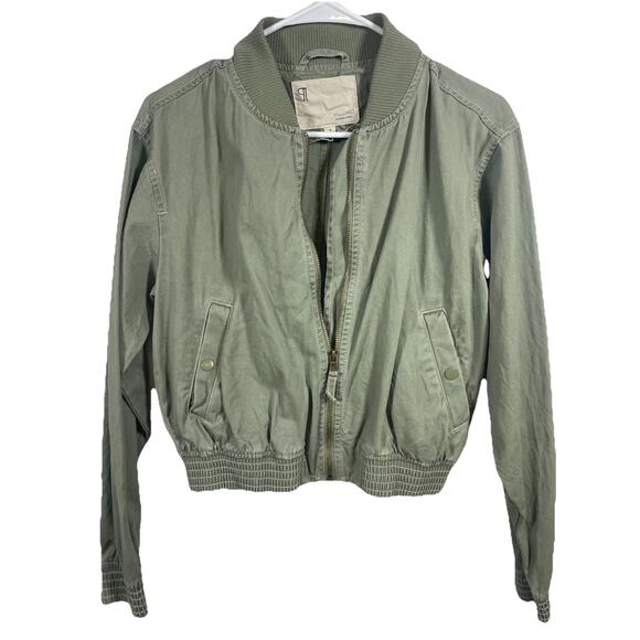 Anthropologie Pilcro Canvas Cropped Bomber Jacket Women's SZ XS Street - Picture 2 of 9